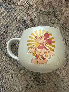 Disney Mickey Mouse Mug Retro Sunburst Stoneware 21 oz